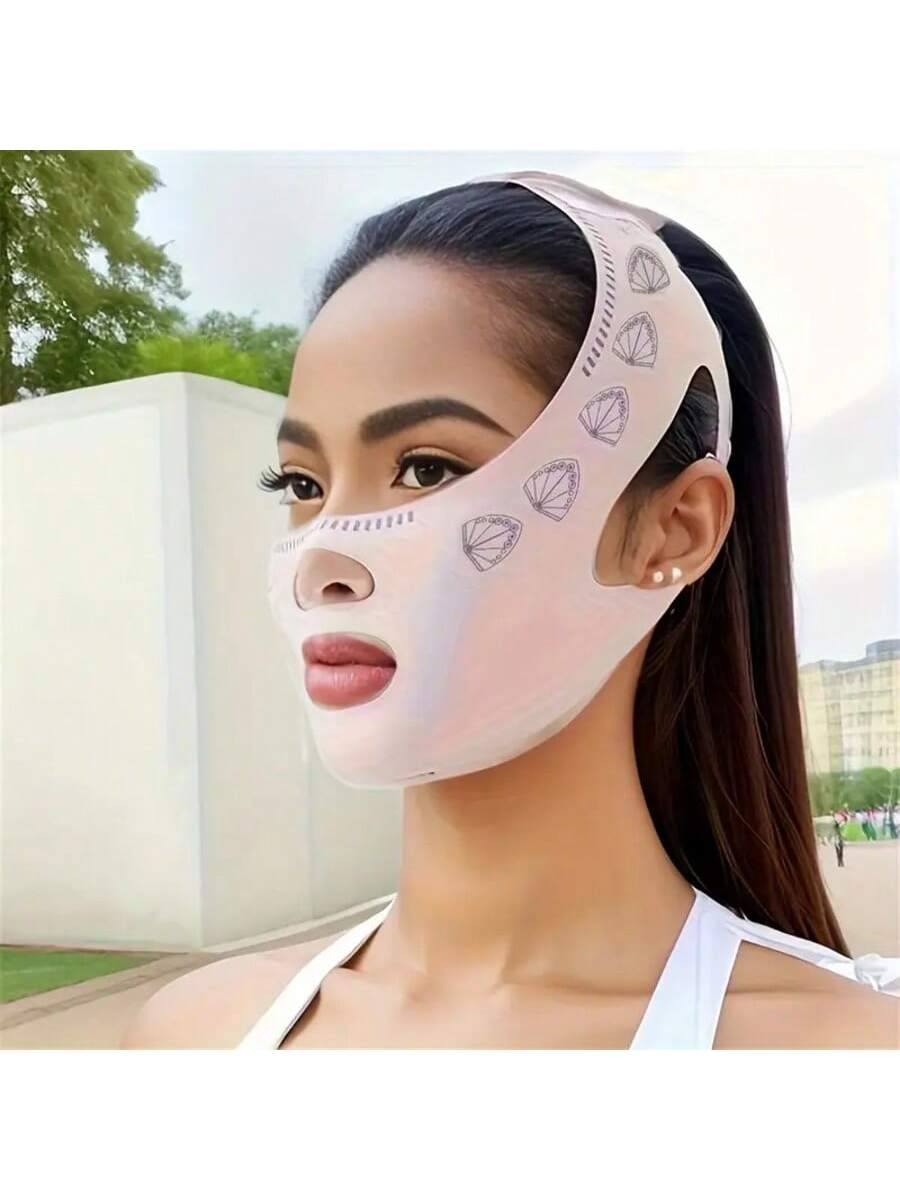 Masque gainant visage - Effet V-Lift - Pour lifting du visage, resserrage des rides, réducteur de double menton